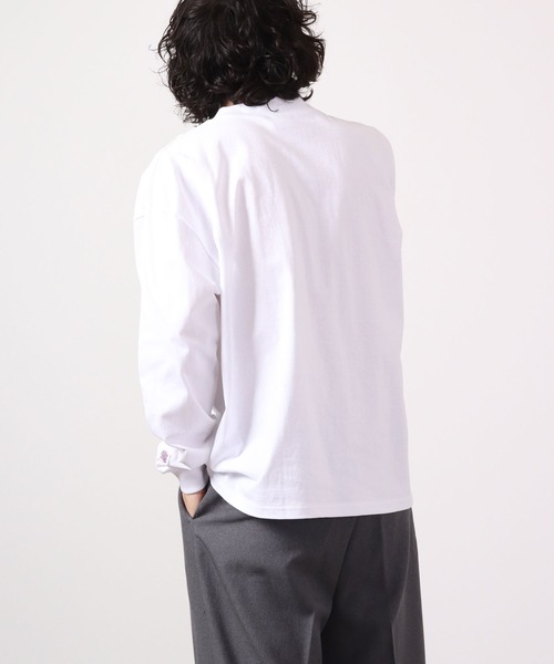 JEMORGAN(ジェーイーモーガン)の「JEMORGAN 天竺ワッペン付きロングスリーブモックネックビッグT(Tシャツ/カットソー・メンズ・ネイビー/ライトグレー/グリーン/ベージュ/サーモンピンク/ブラック/オフホワイト・XL/M/L)」の9枚目の写真