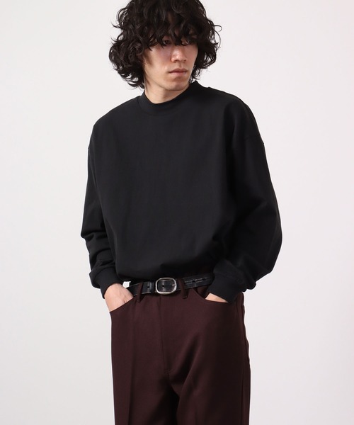 JEMORGAN(ジェーイーモーガン)の「JEMORGAN 天竺ワッペン付きロングスリーブモックネックビッグT(Tシャツ/カットソー・メンズ・ネイビー/ライトグレー/グリーン/ベージュ/サーモンピンク/ブラック/オフホワイト・XL/M/L)」の13枚目の写真
