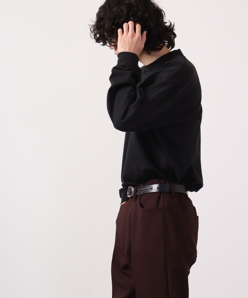 JEMORGAN(ジェーイーモーガン)の「JEMORGAN 天竺ワッペン付きロングスリーブモックネックビッグT(Tシャツ/カットソー・メンズ・ネイビー/ライトグレー/グリーン/ベージュ/サーモンピンク/ブラック/オフホワイト・XL/M/L)」の14枚目の写真