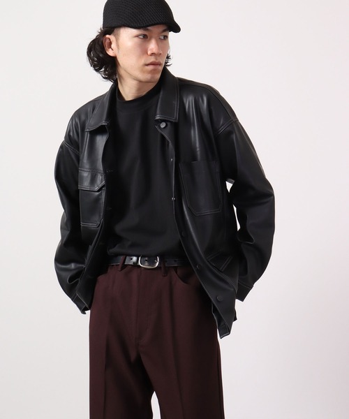 JEMORGAN(ジェーイーモーガン)の「JEMORGAN 天竺ワッペン付きロングスリーブモックネックビッグT(Tシャツ/カットソー・メンズ・ネイビー/ライトグレー/グリーン/ベージュ/サーモンピンク/ブラック/オフホワイト・XL/M/L)」の17枚目の写真