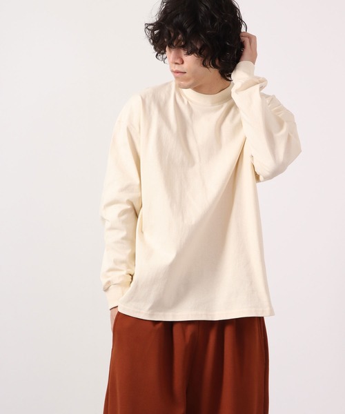JEMORGAN(ジェーイーモーガン)の「JEMORGAN 天竺ワッペン付きロングスリーブモックネックビッグT(Tシャツ/カットソー・メンズ・ネイビー/ライトグレー/グリーン/ベージュ/サーモンピンク/ブラック/オフホワイト・XL/M/L)」の22枚目の写真