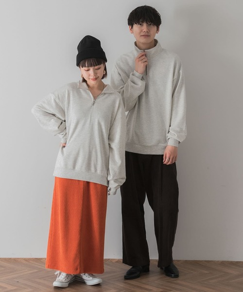 SENSE OF PLACE by URBAN RESEARCH（センスオブプレイスバイアーバンリサーチ）の「『ユニセックス』ハーフZIPスウェットシャツ（スウェット・メンズ・ブルー/ブラック/ライトベージュ・MEDIUM/LARGE）」の17枚目の写真