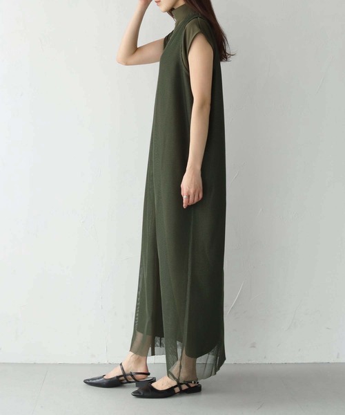 Lant Kalte（ラントカルテ）の「【Lant Kalte】メッシュアンサンブルワンピース（ワンピース・レディース・ブラック/カーキ・M）」の2枚目の写真