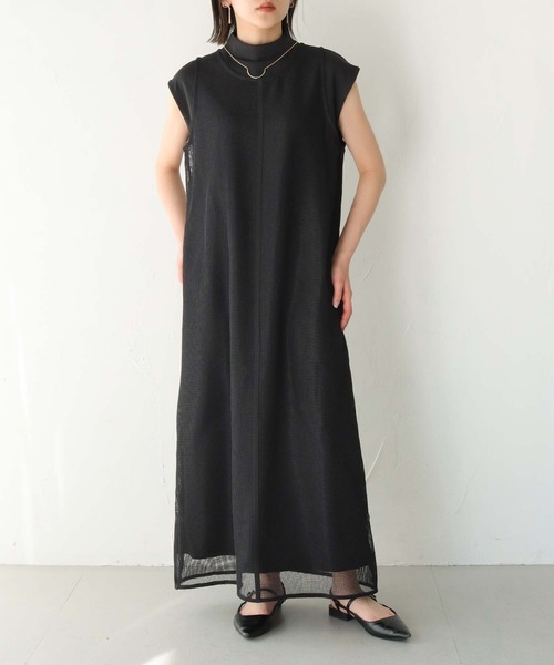 Lant Kalte（ラントカルテ）の「【Lant Kalte】メッシュアンサンブルワンピース（ワンピース・レディース・ブラック/カーキ・M）」の4枚目の写真