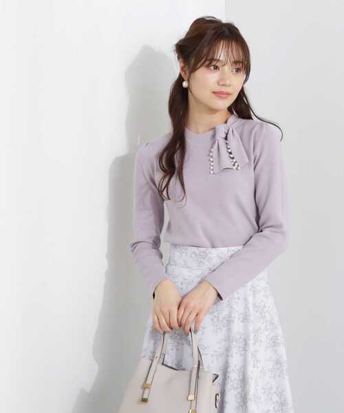 PROPORTION BODY DRESSING（プロポーションボディドレッシング）の「パールリボンタイニット / 1213170108（ニット/セーター・レディース・ブルー/パープル/ホワイト系その他・FREE）」の4枚目の写真