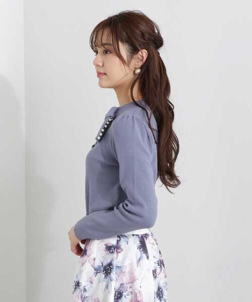 PROPORTION BODY DRESSING（プロポーションボディドレッシング）の「パールリボンタイニット / 1213170108（ニット/セーター・レディース・ブルー/パープル/ホワイト系その他・FREE）」の7枚目の写真