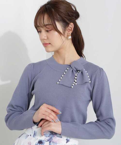 PROPORTION BODY DRESSING（プロポーションボディドレッシング）の「パールリボンタイニット / 1213170108（ニット/セーター・レディース・ブルー/パープル/ホワイト系その他・FREE）」の9枚目の写真