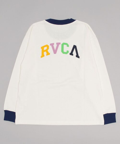 RVCA（ルーカ）の「RVCA レディース  ARCHED RVCA LONG SLEECE RINGER TEE ロングスリーブＴシャツ【2023年春夏モデル】/ルーカバックプリントロゴ長袖ロンT（Tシャツ/カットソー・レディース・ブルー/ブラック/ホワイト・LARGE/SMALL/MEDIUM）」の18枚目の写真