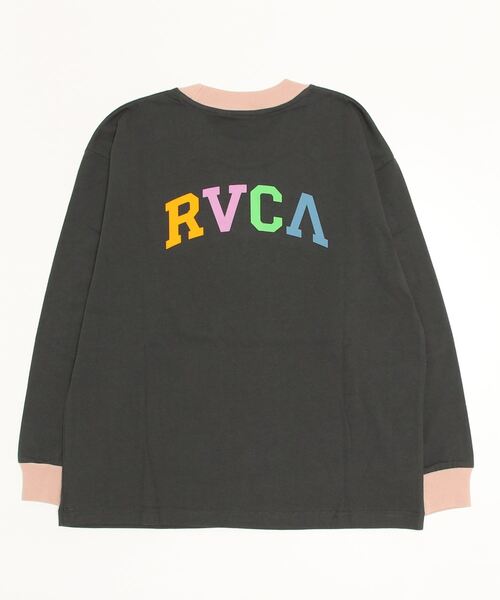 RVCA（ルーカ）の「RVCA レディース  ARCHED RVCA LONG SLEECE RINGER TEE ロングスリーブＴシャツ【2023年春夏モデル】/ルーカバックプリントロゴ長袖ロンT（Tシャツ/カットソー・レディース・ブルー/ブラック/ホワイト・LARGE/SMALL/MEDIUM）」の17枚目の写真
