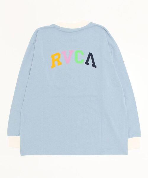 RVCA（ルーカ）の「RVCA レディース  ARCHED RVCA LONG SLEECE RINGER TEE ロングスリーブＴシャツ【2023年春夏モデル】/ルーカバックプリントロゴ長袖ロンT（Tシャツ/カットソー・レディース・ブルー/ブラック/ホワイト・LARGE/SMALL/MEDIUM）」の16枚目の写真