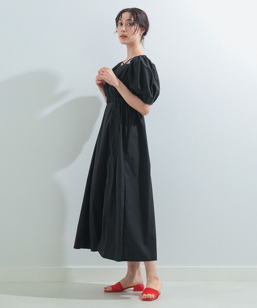 Ray BEAMS（レイビームス）の「Ray BEAMS / ネック ストラップ パフ ワンピース（ワンピース・レディース・ブラック/ミント・0/1）」の5枚目の写真