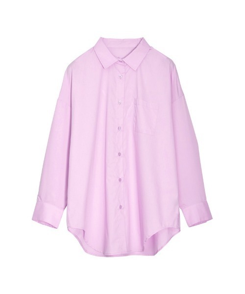 Re:EDIT(リエディ)の「ベーシックオーバーサイズシャツ(シャツ/ブラウス・レディース・ライトパープル/ライトブルー/ブラック/オフホワイト・MEDIUM/LARGE)」の4枚目の写真