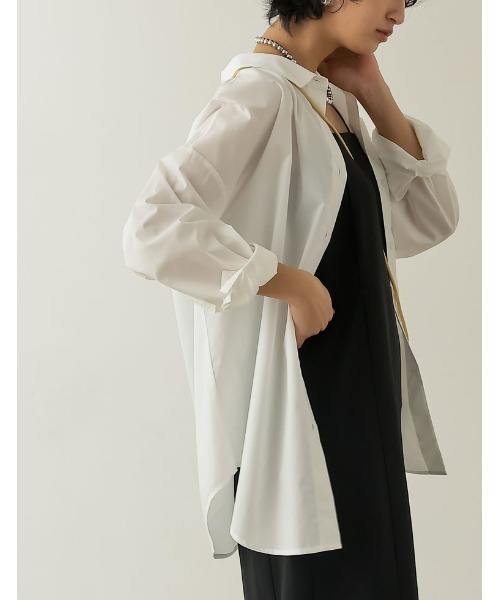 Re:EDIT(リエディ)の「ベーシックオーバーサイズシャツ(シャツ/ブラウス・レディース・ライトパープル/ライトブルー/ブラック/オフホワイト・MEDIUM/LARGE)」の14枚目の写真