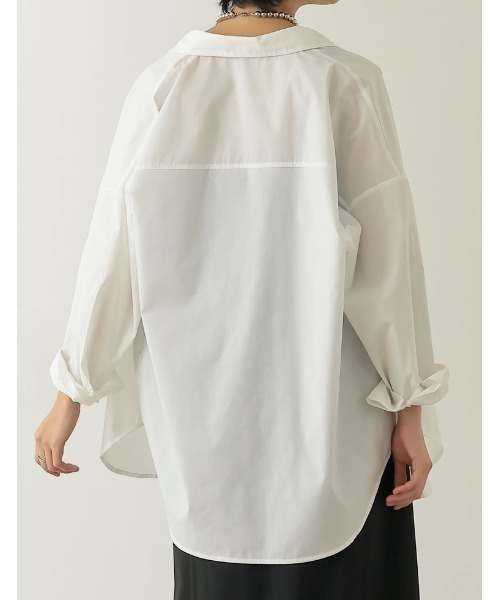 Re:EDIT(リエディ)の「ベーシックオーバーサイズシャツ(シャツ/ブラウス・レディース・ライトパープル/ライトブルー/ブラック/オフホワイト・MEDIUM/LARGE)」の19枚目の写真