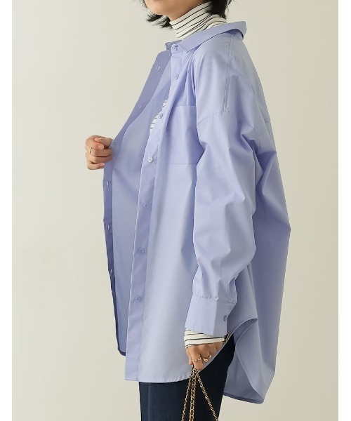 Re:EDIT(リエディ)の「ベーシックオーバーサイズシャツ(シャツ/ブラウス・レディース・ライトパープル/ライトブルー/ブラック/オフホワイト・MEDIUM/LARGE)」の21枚目の写真