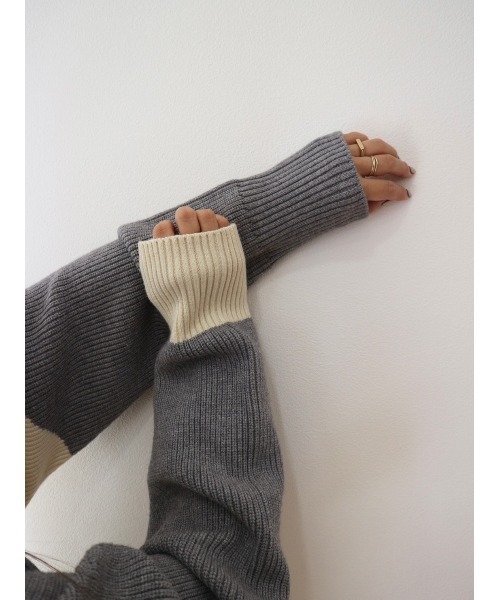 TRUNC（トランクエイティーエイト）の「Bicolor Knit Pullover（ニット/セーター・レディース・グレー/イエロー・FREE）」の9枚目の写真
