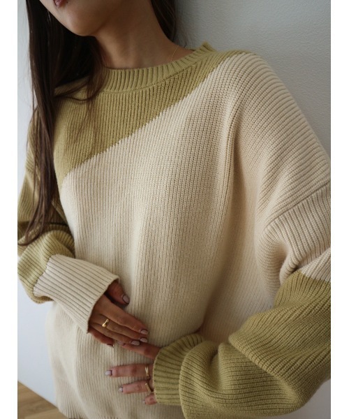 TRUNC（トランクエイティーエイト）の「Bicolor Knit Pullover（ニット/セーター・レディース・グレー/イエロー・FREE）」の19枚目の写真