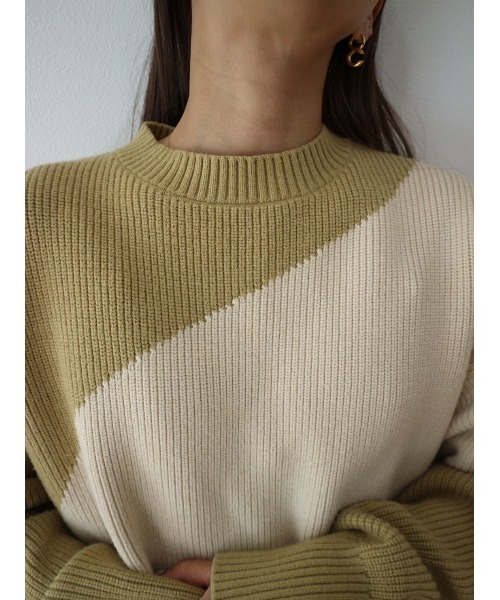 TRUNC（トランクエイティーエイト）の「Bicolor Knit Pullover（ニット/セーター・レディース・グレー/イエロー・FREE）」の8枚目の写真