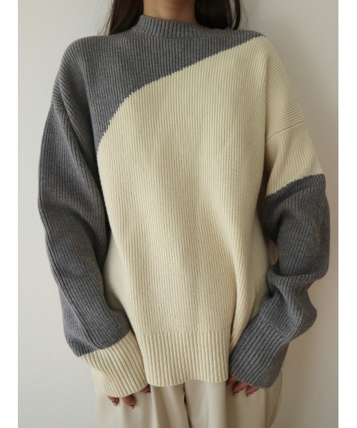 TRUNC（トランクエイティーエイト）の「Bicolor Knit Pullover（ニット/セーター・レディース・グレー/イエロー・FREE）」の20枚目の写真