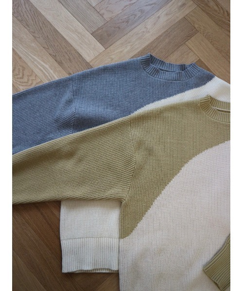 TRUNC（トランクエイティーエイト）の「Bicolor Knit Pullover（ニット/セーター・レディース・グレー/イエロー・FREE）」の13枚目の写真