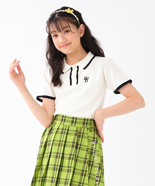 by LOVEiT(バイラビット)の「ニットポロ(ニット/セーター・キッズ・ロイヤルブルー/ピンク/オフホワイト・120cm/130cm/150cm/160cm/140cm)」の2枚目の写真