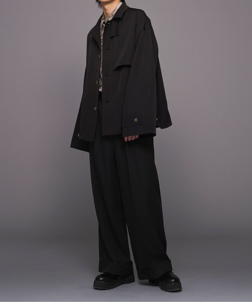 Ellno Loset(エルノロゼット)の「ウエストアシメロールアップパンツ(スラックス・メンズ・ブラック/チャコールグレー/ブルー・SMALL/MEDIUM/LARGE)」の8枚目の写真