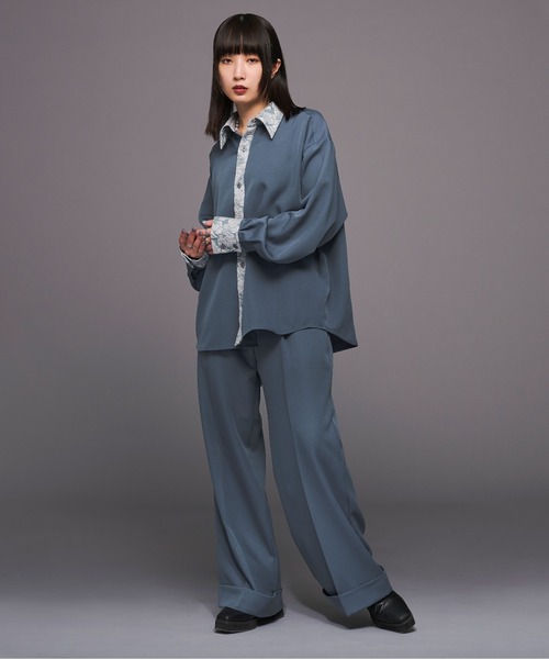 Ellno Loset(エルノロゼット)の「ウエストアシメロールアップパンツ(スラックス・メンズ・ブラック/チャコールグレー/ブルー・SMALL/MEDIUM/LARGE)」の18枚目の写真