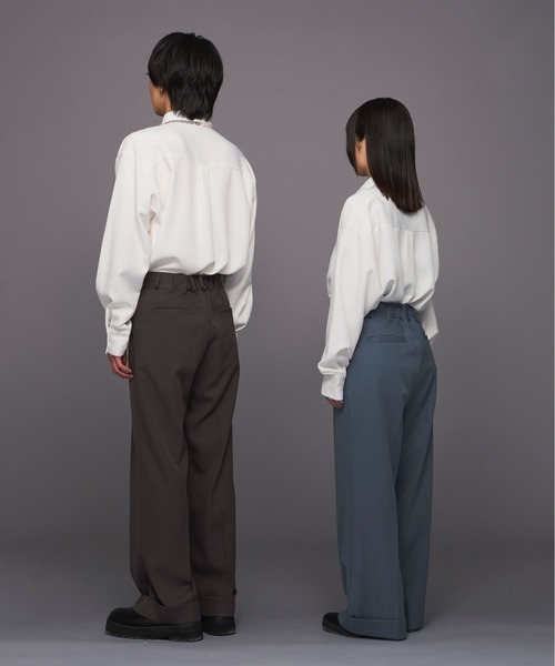 Ellno Loset(エルノロゼット)の「ウエストアシメロールアップパンツ(スラックス・メンズ・ブラック/チャコールグレー/ブルー・SMALL/MEDIUM/LARGE)」の22枚目の写真