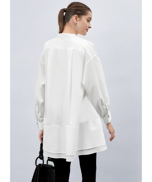 バンドカラー　ペプラムチュニックブラウス バンドカラーペプラムチュニックシャツ（シャツ/ブラウス）｜STYLE