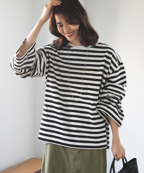 LEPSIM(レプシィム)の「アソートボーダープルオーバー 172979(Tシャツ/カットソー・レディース・ブラック/ライトブルー/オフホワイト・FREE)」の3枚目の写真