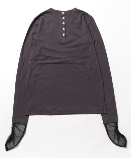 Te chichi(テチチ)の「袖口チュールカットソー(Tシャツ/カットソー・レディース・ブラック/オフホワイト/チャコール・フリ-)」の4枚目の写真