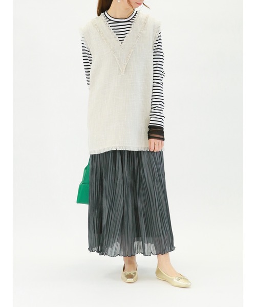Te chichi(テチチ)の「袖口チュールカットソー(Tシャツ/カットソー・レディース・ブラック/オフホワイト/チャコール・フリ-)」の10枚目の写真