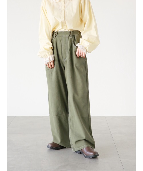 ehka sopo(エヘカソポ)の「ボタンアジャストワイドパンツ(その他パンツ・レディース・ベージュ/カーキ/ライトベージュ・フリ-)」の3枚目の写真