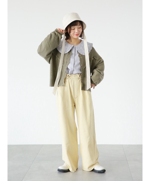 ehka sopo(エヘカソポ)の「ボタンアジャストワイドパンツ(その他パンツ・レディース・ベージュ/カーキ/ライトベージュ・フリ-)」の5枚目の写真