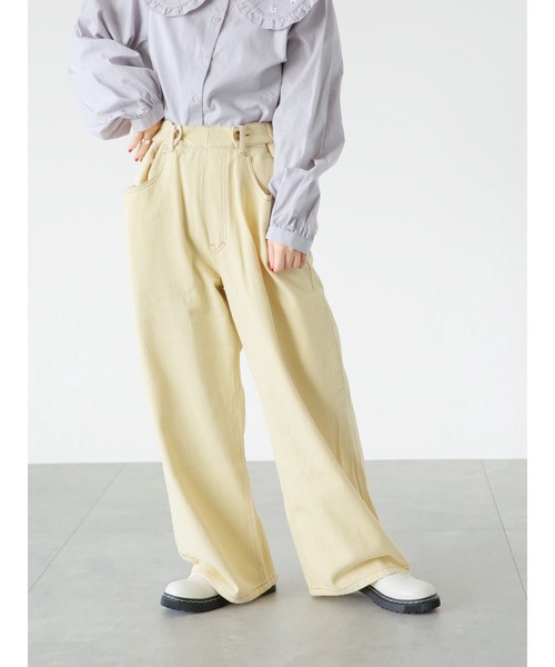 ehka sopo(エヘカソポ)の「ボタンアジャストワイドパンツ(その他パンツ・レディース・ベージュ/カーキ/ライトベージュ・フリ-)」の9枚目の写真