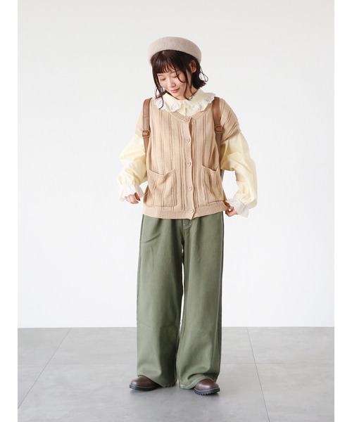 ehka sopo(エヘカソポ)の「ボタンアジャストワイドパンツ(その他パンツ・レディース・ベージュ/カーキ/ライトベージュ・フリ-)」の13枚目の写真