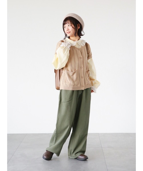 ehka sopo(エヘカソポ)の「ボタンアジャストワイドパンツ(その他パンツ・レディース・ベージュ/カーキ/ライトベージュ・フリ-)」の15枚目の写真