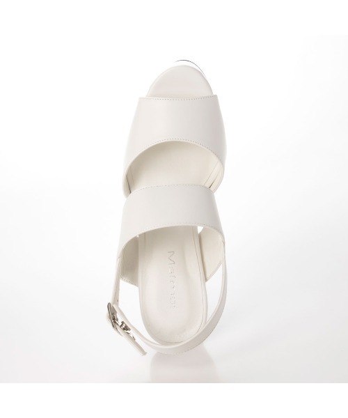 Mafmof（マフモフ）の「Mafmof(マフモフ)チャンキーヒールダブルベルトストラップサンダル（サンダル・レディース・ブラック/ホワイト・S/L/M/LL）」の14枚目の写真