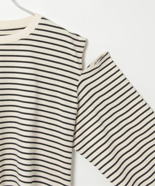 VENCEEXCHANGE(ヴァンスエクスチェンジ)の「ショルダーカットボーダープルオーバー(Tシャツ/カットソー・レディース・ブルー/イエロー/ブラック/グリーン・FREE)」の7枚目の写真