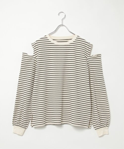 VENCEEXCHANGE(ヴァンスエクスチェンジ)の「ショルダーカットボーダープルオーバー(Tシャツ/カットソー・レディース・ブルー/イエロー/ブラック/グリーン・FREE)」の15枚目の写真