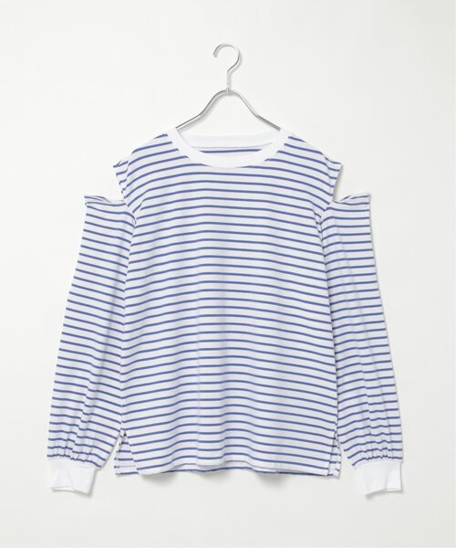 VENCEEXCHANGE(ヴァンスエクスチェンジ)の「ショルダーカットボーダープルオーバー(Tシャツ/カットソー・レディース・ブルー/イエロー/ブラック/グリーン・FREE)」の16枚目の写真