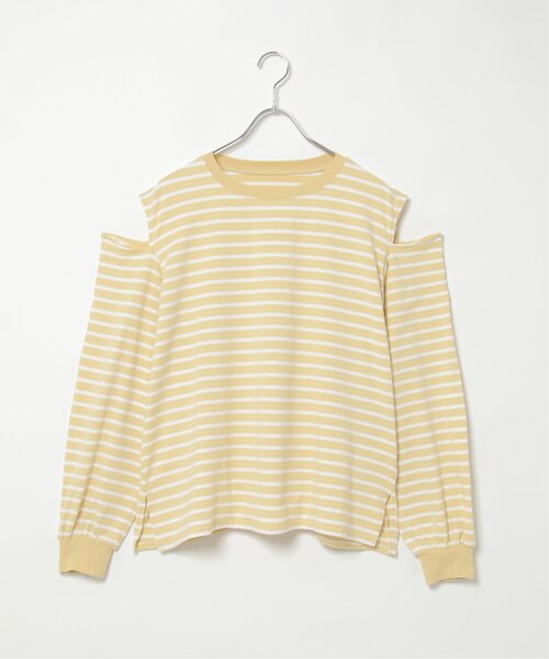 VENCEEXCHANGE(ヴァンスエクスチェンジ)の「ショルダーカットボーダープルオーバー(Tシャツ/カットソー・レディース・ブルー/イエロー/ブラック/グリーン・FREE)」の17枚目の写真