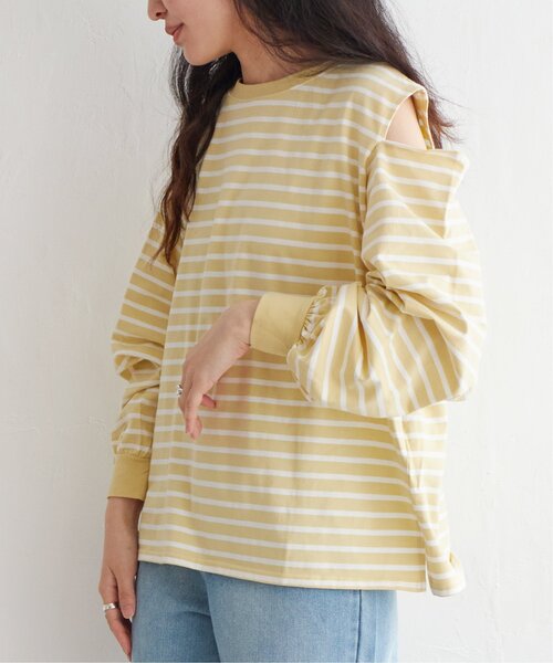 VENCEEXCHANGE(ヴァンスエクスチェンジ)の「ショルダーカットボーダープルオーバー(Tシャツ/カットソー・レディース・ブルー/イエロー/ブラック/グリーン・FREE)」の20枚目の写真
