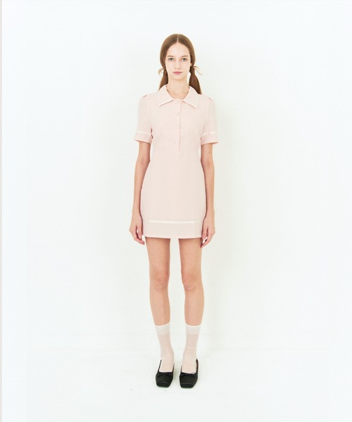 LA POMME petit ポロカラースポーツワンピース　ポロワンピース　韓国 ポロカラースポーツワンピース/Polo Collar Sport One Piece