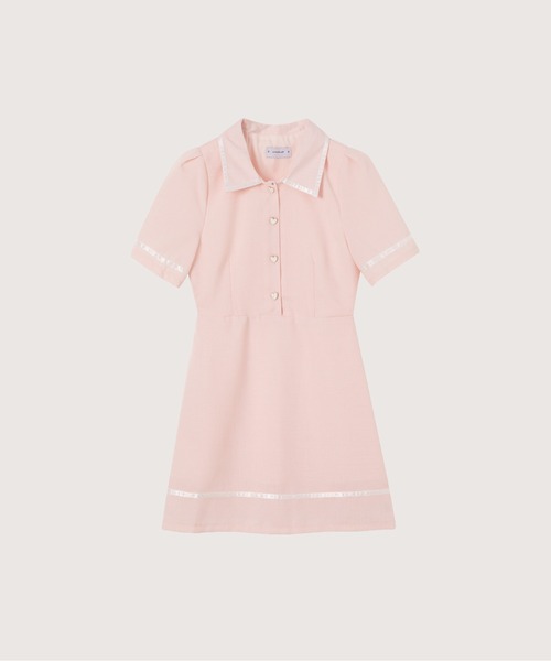 LA POMME petit ポロカラースポーツワンピース　ポロワンピース　韓国 ポロカラースポーツワンピース/Polo Collar Sport One Piece