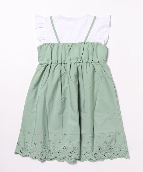 BeBe(ベベ)の「BeBe/天竺ブロードレイヤード風ワンピース(90~150cm)(ワンピース・キッズ・ベージュ/グリーン・140/110/150/120/100/130/90)」の21枚目の写真