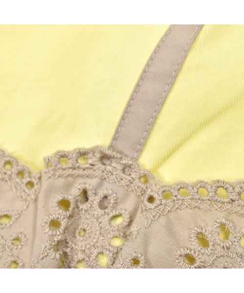 BeBe(ベベ)の「BeBe/天竺ブロードレイヤード風ワンピース(90~150cm)(ワンピース・キッズ・ベージュ/グリーン・140/110/150/120/100/130/90)」の6枚目の写真