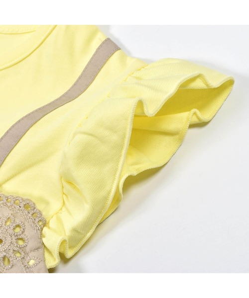 BeBe(ベベ)の「BeBe/天竺ブロードレイヤード風ワンピース(90~150cm)(ワンピース・キッズ・ベージュ/グリーン・140/110/150/120/100/130/90)」の7枚目の写真