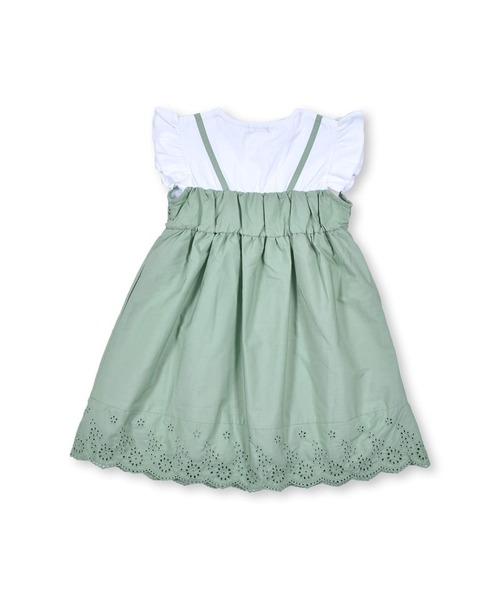 BeBe(ベベ)の「BeBe/天竺ブロードレイヤード風ワンピース(90~150cm)(ワンピース・キッズ・ベージュ/グリーン・140/110/150/120/100/130/90)」の13枚目の写真