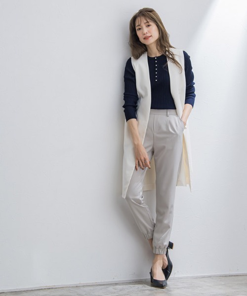 Pierrot（ピエロ）の「ジョガーパンツ（その他パンツ・レディース・グレー/ブラック/ダークネイビー・S/M/L/PS/PM）」の8枚目の写真